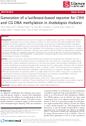 Cover page: Generation of a luciferase-based reporter for CHH and CG DNA methylation in Arabidopsis thaliana