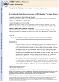 Cover page: Screening and Detection Advances in Magnetic Resonance Image–Guided Prostate Biopsy