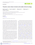 Cover page: Towards a more robust, inclusive and socially relevant ecology