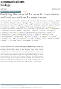 Cover page: Predicting the potential for zoonotic transmission and host associations for novel viruses