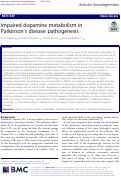 Cover page: Impaired dopamine metabolism in Parkinson’s disease pathogenesis