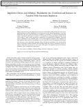 Cover page: Impulsive Choice and Altruistic Punishment Are Correlated and Increase in Tandem With Serotonin Depletion