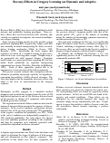 Cover page: Recency Effects in Category Learning are Dynamic and Adaptive