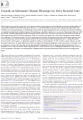 Cover page: Towards an informative mutant phenotype for every bacterial gene.