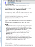 Cover page: Developing a post-treatment survivorship care plan to help breast cancer survivors understand their fertility