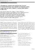 Cover page: Chemotherapy response and recurrence-free survival in neoadjuvant breast cancer depends on biomarker profiles: results from the I-SPY 1 TRIAL (CALGB 150007/150012; ACRIN 6657)