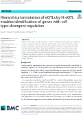 Cover page: Hierarchical annotation of eQTLs by H-eQTL enables identification of genes with cell type-divergent regulation.