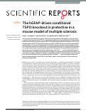 Cover page: The hGFAP-driven conditional TSPO knockout is protective in a mouse model of multiple sclerosis