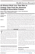 Cover page: Do Women Work Less Than Men in Urology: Data From the American Urological Association Census