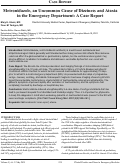 Cover page: Metronidazole, an Uncommon Cause of Dizziness and Ataxia in the Emergency Department: A Case Report