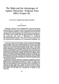 Cover page: The Risks and the Advantages of Agency Discretion: Evidence from EPA's Project XL