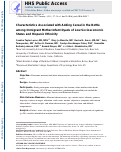 Cover page: Characteristics Associated With Adding Cereal Into the Bottle Among Immigrant Mother–Infant Dyads of Low Socioeconomic Status and Hispanic Ethnicity