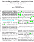 Cover page: Bayesian Inference on Matrix Manifolds for Linear Dimensionality Reduction