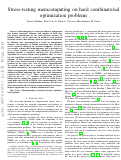 Cover page: Stress-Testing Memcomputing on Hard Combinatorial Optimization Problems