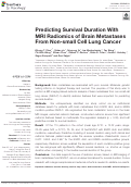 Cover page: Predicting Survival Duration With MRI Radiomics of Brain Metastases From Non-small Cell Lung Cancer