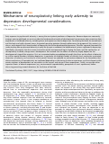 Cover page: Mechanisms of neuroplasticity linking early adversity to depression: developmental considerations