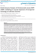 Cover page: Draft Genome Analysis of Christensenella minuta DSM 22607, exhibiting an unusual expansion of transporter homologs of unknown function