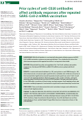 Cover page: Prior cycles of anti-CD20 antibodies affect antibody responses after repeated SARS-CoV-2 mRNA vaccination.