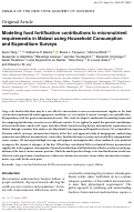 Cover page: Modeling food fortification contributions to micronutrient requirements in Malawi using Household Consumption and Expenditure Surveys