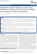 Cover page: Keeping the rhythm: light/dark cycles during postharvest storage preserve the tissue integrity and nutritional content of leafy plants