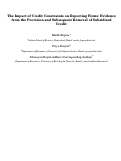 Cover page: The impact of credit constraints on exporting firms: Evidence from the provision and subsequent removal of subsidised credit