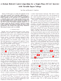 Cover page: A robust hybrid control algorithm for a single-phase DC/AC inverter with variable input voltage