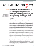 Cover page: Multimodal Magnetic Resonance and Near-Infrared-Fluorescent Imaging of Intraperitoneal Ovarian Cancer Using a Dual-Mode-Dual-Gadolinium Liposomal Contrast Agent