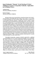 Cover page: Some Problematic "Channels" In the Teaching of Critical Thinking in Current LI Composition Textbooks: Implications for L2 Student-Writers