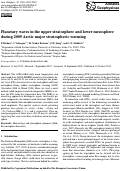 Cover page: Planetary waves in the upper stratosphere and lower mesosphere during 2009 Arctic major stratospheric warming