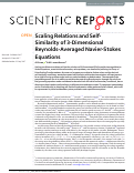 Cover page: Scaling Relations and Self-Similarity of 3-Dimensional Reynolds-Averaged Navier-Stokes Equations