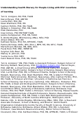 Cover page: Understanding Health Literacy for People Living With HIV: Locations of Learning.
