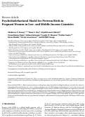 Cover page: Psychobiobehavioral Model for Preterm Birth in Pregnant Women in Low- and Middle-Income Countries