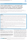 Cover page: CHD2 haploinsufficiency is associated with developmental delay, intellectual disability, epilepsy and neurobehavioural problems