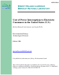 Cover page: Cost of Power Interruptions to Electricity Consumers in the United States (U.S.)