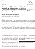 Cover page: Convergent and Discriminant Validity of Retrospective Assessments of the Quality of Childhood Parenting: Prospective Evidence From Infancy to Age 26 Years