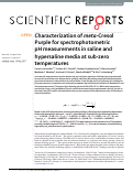 Cover page: Characterization of meta-Cresol Purple for spectrophotometric pH measurements in saline and hypersaline media at sub-zero temperatures