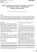 Cover page: Transurethral Electrovaporization of Bladder Diverticulum: An Alternative to Open or Laparoscopic Bladder Diverticulectomy