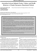 Cover page: Association between Intimate Partner Violence and Health Behaviors of Female Emergency Department Patients