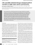Cover page: LYN- and AIRE-mediated tolerance checkpoint defects synergize to trigger organ-specific autoimmunity