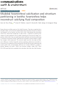 Cover page: Modeled foraminiferal calcification and strontium partitioning in benthic foraminifera helps reconstruct calcifying fluid composition