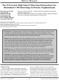 Cover page: Pay It Forward: High School Video-based Instruction Can Disseminate CPR Knowledge in Priority Neighborhoods