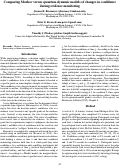 Cover page: Comparing Markov versus quantum dynamic models of changes in confidence during evidence monitoring