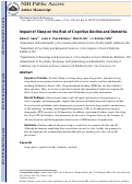 Cover page: Impact of sleep on the risk of cognitive decline and dementia