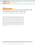 Cover page: Parallel analysis of tri-molecular biosynthesis with cell identity and function in single cells