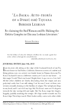 Cover page: "La Daika: Auto-teoría of a Dyke(-ish) Tijuana Border Lesbian Re-Claiming the Bad Woman and Re-Making the Elektra Complex in Chicana Lesbian Literature."