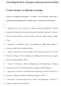 Cover page: Unveiling the role of lignin in biomass-derived hard carbon anodes via machine learning