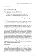 Cover page: State-Mandated Language Classification: A Study of Hmong American Students’ Access to College- Preparatory Curricula