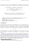 Cover page: A note on the induced Ramsey theorem for spaces