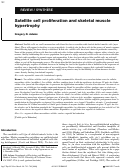 Cover page: Satellite cell proliferation and skeletal muscle hypertrophy