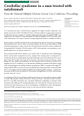 Cover page: Cerebellar syndrome in a man treated with natalizumab: From the National Multiple Sclerosis Society Case Conference Proceedings